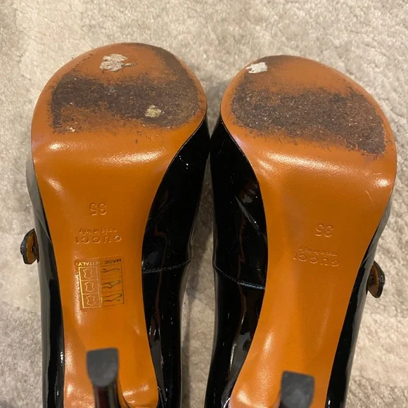 💯 Authentic Gucci Platform Patent Black Mary Jane Pump size 35 - Picture 7 of 8